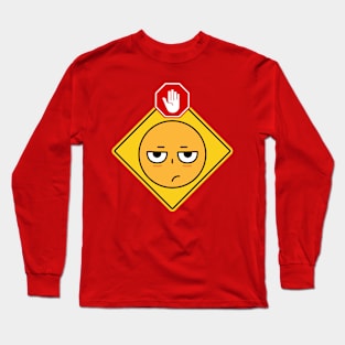 Alert Warning Facial Emoji Expressions #4 Long Sleeve T-Shirt